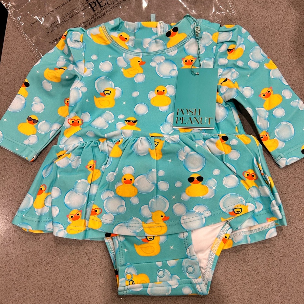 Posh peanut long sleeve swimsuit - Ducky